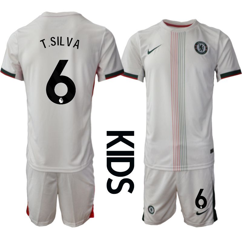 Youth 2025-2026 Club Chelsea away white #6 Soccer Jersey